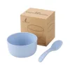 TOO KT-111-BL set bol/lingură din plastic, paie de grâu albastră, 11,3×6 cm