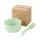 TOO KT-111-GR set bol/lingură din plastic, paie de grâu verde, 11,3×6 cm