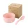 TOO KT-111-P set bol/lingură din plastic, paie roz de grâu, 11,3×6 cm