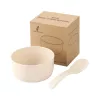 TOO KT-111-V set bol/lingură din plastic bej, din paie de grâu, 11,3×6 cm