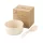 TOO KT-111-V set bol/lingură din plastic bej, din paie de grâu, 11,3×6 cm