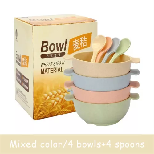 TOO KT-112-B set de linguri/boluri pentru bebeluși din plastic, culori mixte, 15,5×12 cm
