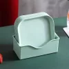 TOO KT-115 Set de 10 farfurii din plastic cu paie de grâu, culori mixte, 15×15×1,5 cm