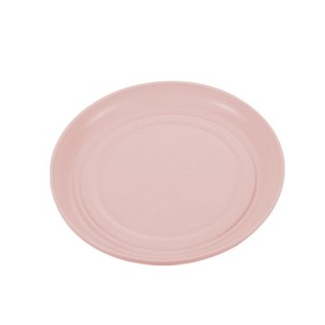   TOO KT-117 10db-os vegyes színekben búzaszalma műanyag kerek tányér szett, 15×15×1.5cm