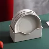TOO KT-117 Set de 10 farfurii rotunde din plastic, din paie de grâu, culori mixte, 15×15×1,5 cm