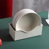 TOO KT-118 Set de 10 farfurii rotunde din plastic, din paie de grâu, culori mixte, 15×15×3cm
