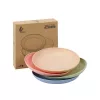 TOO KT-119 Set de 5 farfurii rotunde din plastic, din paie de grâu, culori mixte, 20×3cm