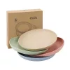 TOO KT-120 Set de 5 farfurii rotunde din plastic, din paie de grâu, culori mixte, 23×3cm