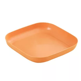   TOO KT-121 Set de 5 farfurii pătrate din plastic, din paie de grâu, culori mixte, 18×3cm