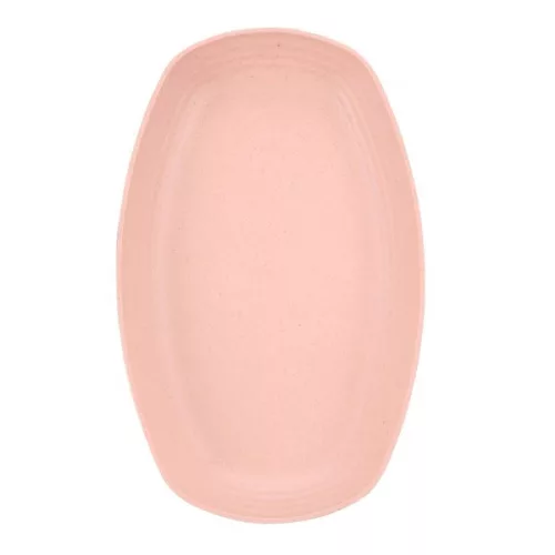 TOO KT-125 Set de 4 farfurii din plastic cu paie de grâu, culori mixte, 18×29,5 cm