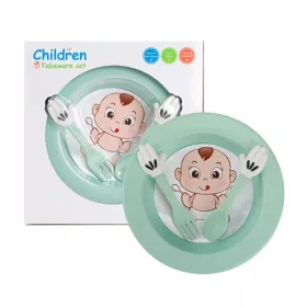   TOO KT-126 set de farfurii pentru copii din plastic cu paie de grâu, culori mixte, 18,7 × 3,5 cm
