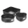 TOO KT-52-BK Set de 3 forme de tort din oțel carbon, inimă 21 cm, rotundă 26 cm, pătrată 28 cm