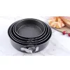 TOO KT-53-BK Set de 3 forme rotunde din oțel carbon pentru tort, 24/26/28 cm