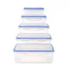 TOO KT-140 Set de 5 cutii dreptunghiulare pentru depozitarea alimentelor 240ml+500ml+1.000ml+1.500ml+2.500ml