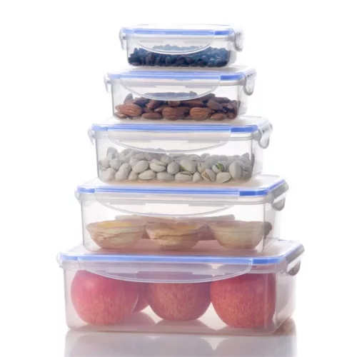 TOO KT-140 Set de 5 cutii dreptunghiulare pentru depozitarea alimentelor 240ml+500ml+1.000ml+1.500ml+2.500ml
