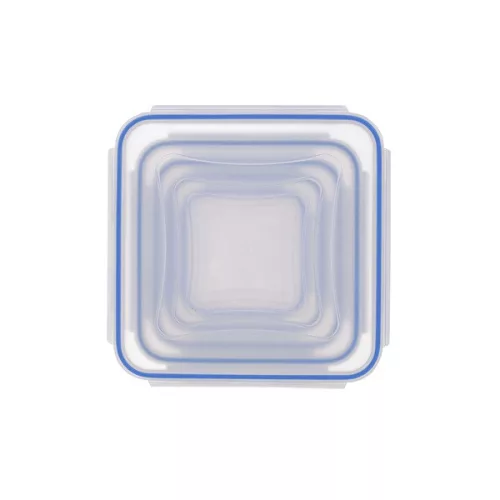 TOO KT-141 Set de 5 cutii pătrate pentru depozitarea alimentelor 400ml + 700ml + 1.200ml + 2.000ml + 3.000ml
