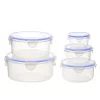TOO KT-142 Set de 5 cutii rotunde pentru depozitarea alimentelor 400ml + 800ml + 1.500ml + 2.300ml + 3.600ml