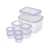 TOO KT-143 Set de 10 cutii pentru depozitarea alimentelor, 4x180ml, 4x400ml, 1x1.500ml, 1x4.200ml