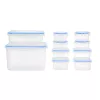 TOO KT-143 Set de 10 cutii pentru depozitarea alimentelor, 4x180ml, 4x400ml, 1x1.500ml, 1x4.200ml