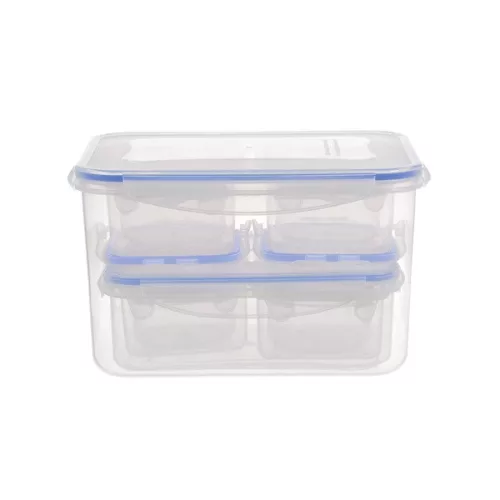 TOO KT-143 Set de 10 cutii pentru depozitarea alimentelor, 4x180ml, 4x400ml, 1x1.500ml, 1x4.200ml