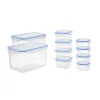 TOO KT-143 Set de 10 cutii pentru depozitarea alimentelor, 4x180ml, 4x400ml, 1x1.500ml, 1x4.200ml