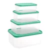 TOO KT-144 Set de 4 cutii dreptunghiulare pentru depozitarea alimentelor 800ml+1.800ml+2.800ml+4.800ml