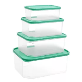   TOO KT-144 Set de 4 cutii dreptunghiulare pentru depozitarea alimentelor 800ml+1.800ml+2.800ml+4.800ml