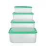 TOO KT-144 Set de 4 cutii dreptunghiulare pentru depozitarea alimentelor 800ml+1.800ml+2.800ml+4.800ml