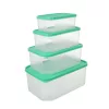 TOO KT-144 Set de 4 cutii dreptunghiulare pentru depozitarea alimentelor 800ml+1.800ml+2.800ml+4.800ml
