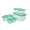 TOO KT-144 Set de 4 cutii dreptunghiulare pentru depozitarea alimentelor 800ml+1.800ml+2.800ml+4.800ml