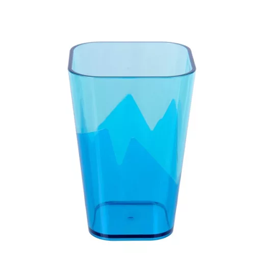 Pahar pătrat din plastic cu pereți dubli, TOO KT-148-BL, 600 ml