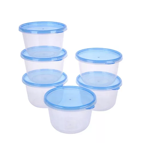 Set de cutii rotunde pentru depozitarea alimentelor TOO KT-150, format din 6 piese, 745 ml