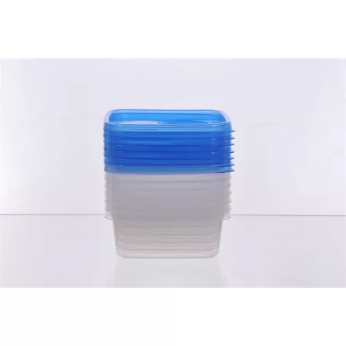 TOO KT-151 Set de 7 cutii pătrate pentru depozitarea alimentelor, 600 ml
