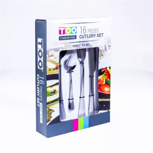 Set de tacâmuri TOO KT-401 Family din argint, cu 16 piese