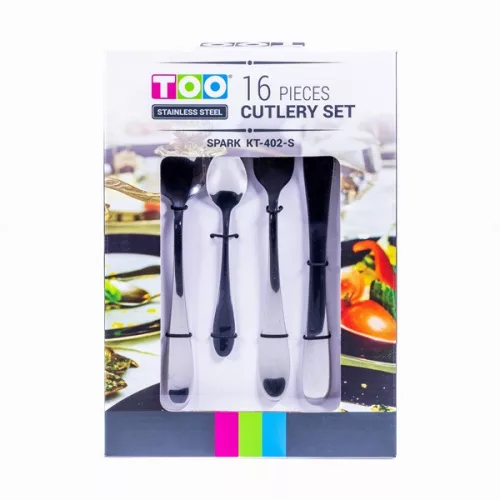 Set de tacâmuri TOO KT-402 S Spark, argintiu, cu 16 piese