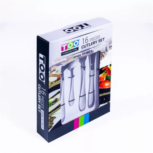 Set de tacâmuri TOO KT-402 S Spark, argintiu, cu 16 piese