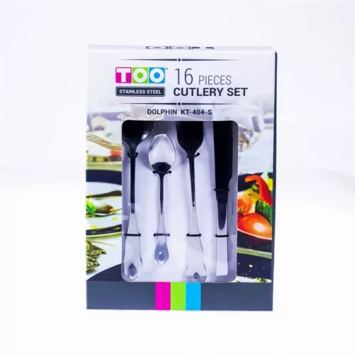 Set de tacâmuri TOO KT-404 S Dolphin din argint, 16 piese