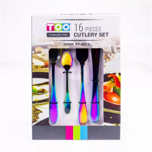 Set de tacâmuri colorate TOO KT-402 C Spark, 16 piese