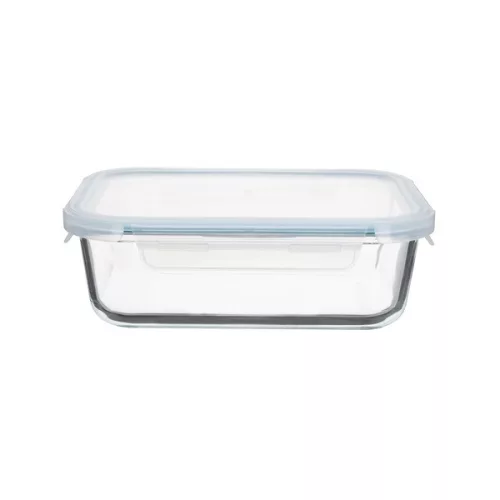 Recipient alimentar dreptunghiular rezistent la căldură din sticlă TOO KT-84, 1520 ml, cu capac din plastic atașabil