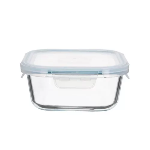 Recipient pătrat rezistent la căldură din sticlă TOO KT-86, 520 ml, cu capac din plastic atașabil