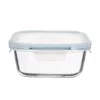 Recipient pătrat rezistent la căldură din sticlă TOO KT-87, 800 ml, cu capac din plastic atașabil