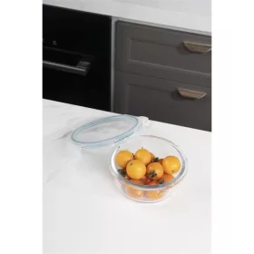   Recipient rotund pentru alimente din sticlă TOO KT-88, rezistent la căldură, 400 ml, cu capac din plastic atașabil