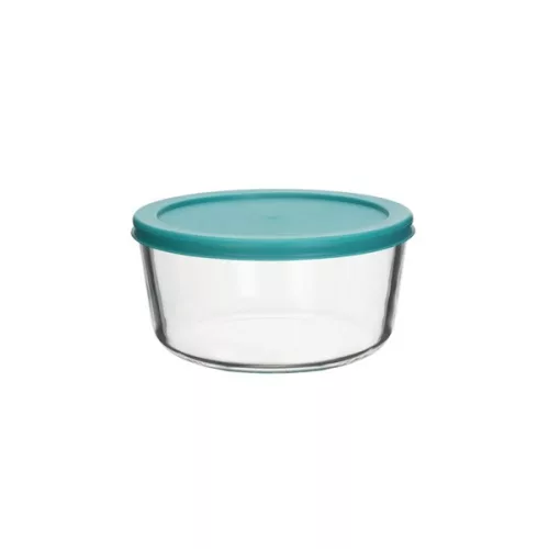 Recipient rotund pentru alimente din sticlă TOO KT-91, rezistent la căldură, 472 ml, cu capac din plastic