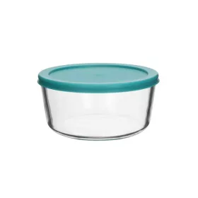   Recipient rotund pentru alimente rezistent la căldură, din sticlă TOO KT-92, 944 ml, cu capac din plastic