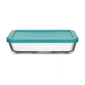   Recipient alimentar dreptunghiular rezistent la căldură din sticlă TOO KT-96, 2600 ml, cu capac din plastic
