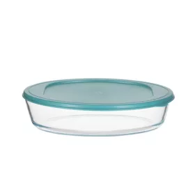   Recipient alimentar oval rezistent la căldură din sticlă TOO KT-99, 2400 ml, cu capac din plastic
