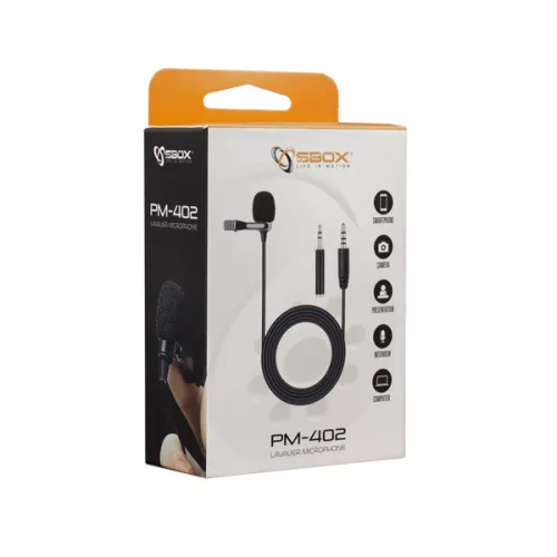 SBOX PM-402 Mikrofón s klipom, 3,5 mm