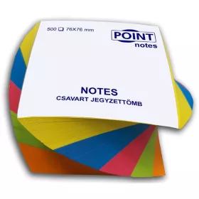  Point 76x76 mm 500-Blatt Notizblock in leuchtenden Farben mit Spiralbindung