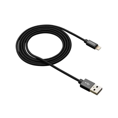 Dátový kábel Canyon Charge & Sync MFI Lightning -> USB 2.0 A M/M, 1 m, čierny