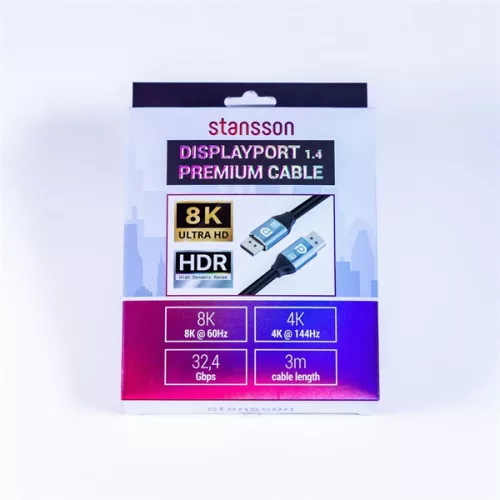 Stansson 3m kábel Displayport v1.4